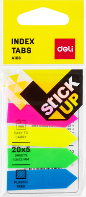 Стикеры канцелярские Deli А10602 (20л, 5цв)