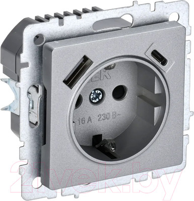 Розетка IEK BR-R14-16-U22-018-K47 (алюминий)