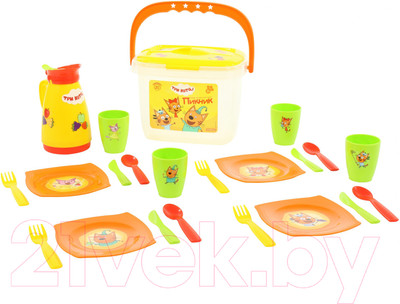 Набор игрушечной посуды Полесье Пикник. Три кота / 72948