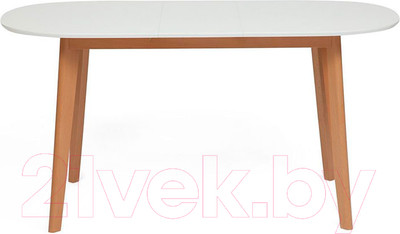 Обеденный стол Tetchair Bosco раскладной (белый/натуральный бук)