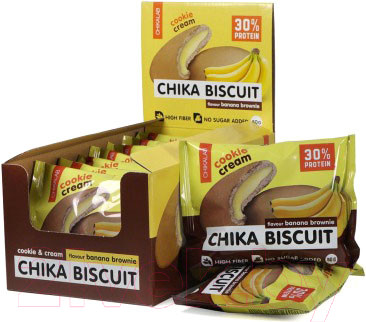 Протеиновое печенье Chikalab Банановый брауни (9х50г)