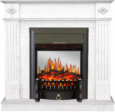Каминокомплект Смолком Brighton Corner + Fobos-s Lux BL LT (бьянко белый)