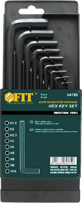 Набор ключей FIT Короткие / 64185 (1.5-10мм, 9шт)