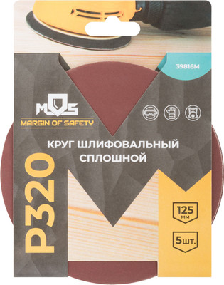 Набор шлифлистов MOS Алюминий-оксидный / 39816М (5шт)