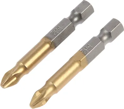 Набор бит Tundra Намагниченные сталь S2 58-60 HRC TiN PH2x50мм / 1414804 (2шт)