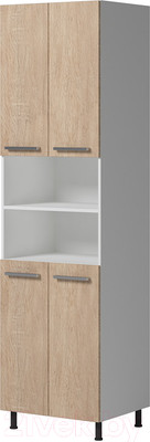 Шкаф-пенал кухонный Genesis Мебель Алиса 12 600 (белый/дуб сонома)