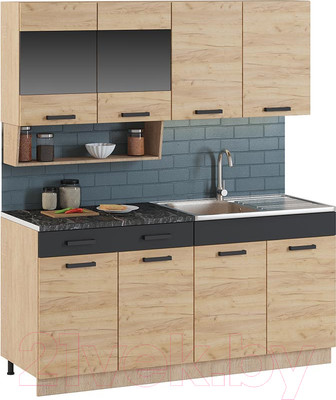 Кухонный гарнитур Genesis Мебель Алиса 13 1.6 (дуб сонома/дуб золотой)