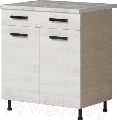 Шкаф-стол кухонный Генезис Мебель Алиса Лофт 800 с ящиком (дуб сонома/сосна белый)