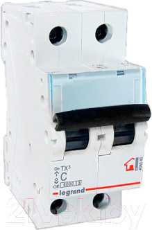 Выключатель автоматический Legrand TX3 2P C 25A 6кА 2M / 404044