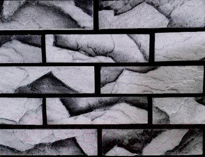 Декоративный камень гипсовый Polinka Кирпичный скол 0806М (серый мрамор)