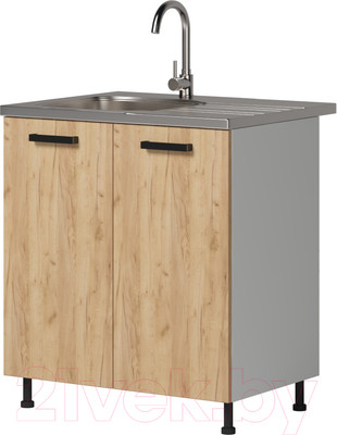 Шкаф под мойку Genesis Мебель Алиса Craft 800 (белый/дуб золотой)