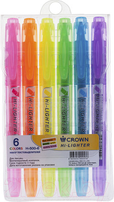 Набор маркеров CrowN Multi Hi-Lighter / H-500-6 (6цв)