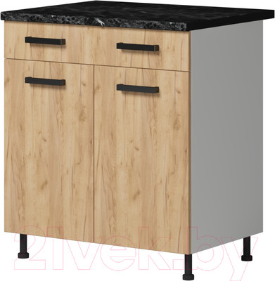 Шкаф-стол кухонный Genesis Мебель Алиса Craft 800 с ящиком (белый/дуб золотой)