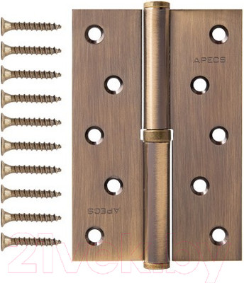 Петля дверная Apecs 120x80-B-Steel-AB-R (бронза)