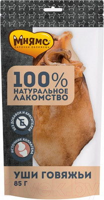 Лакомство для собак Мнямс Уши говяжьи / 705908 (85г)