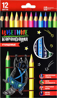 Набор цветных карандашей Феникс+ Енот-Пухляш / 58584 (12шт)