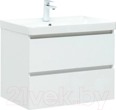 Тумба под умывальник Aquanet Вега 70 / 308333 (белый глянец)