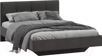 Полуторная кровать ТриЯ Элис тип 1 с мягкой обивкой 140x200 (велюр графит)