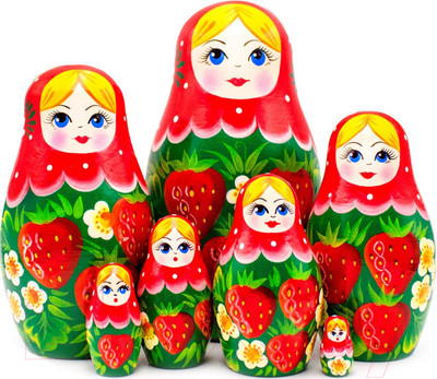Матрешка сувенирная Брестская Фабрика Сувениров С рисунком клубники / 7042