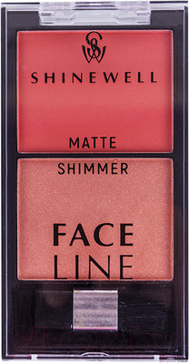 Румяна Shinewell Двойные с матовым и шиммер эффектом №1