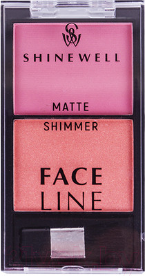 Румяна Shinewell Двойные с матовым и шиммер эффектом №2