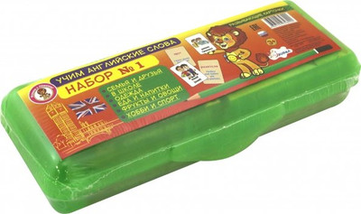 Развивающие карточки Улыбка Учим английские слова Набор №, твердая обложка