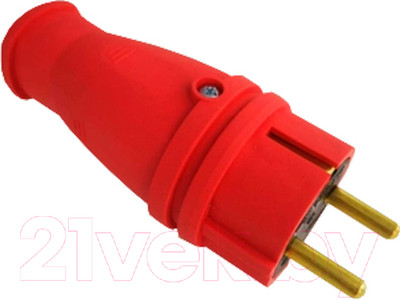 Вилка штепсельная Элект В 16-001 7820 (красный)
