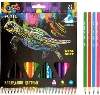Набор цветных карандашей deVente Trio Mega Soft / 5024915 (24цв)