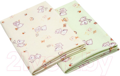 Набор пеленок детских Топотушки Мишка 90x120 / 0008/2 (2шт)