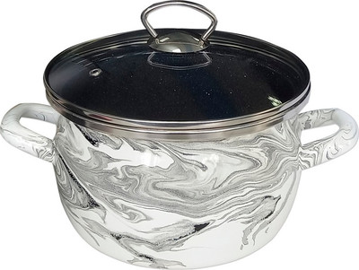 Кастрюля Сантэкс Шейк 1-2415111 (белый/черный)