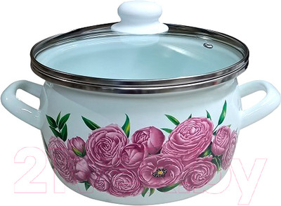 Кастрюля Сантэкс Пионы 1-2450112 (пурпурный)