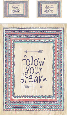 Набор текстиля для спальни Ambesonne Следуй за мечтой 160x220 / bcsl_26715