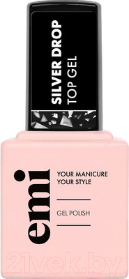 Топ для гель-лака E.Mi E.MiLac Silver drop Top Gel (9мл)