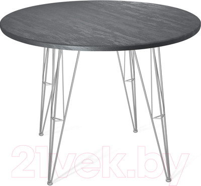 Обеденный стол Sheffilton SHT-TU10/TT 90 МДФ (хром лак/каменный уголь)