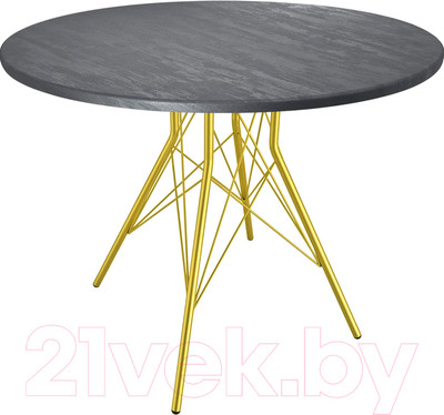 Обеденный стол Sheffilton SHT-TU2-1/ТТ 90 МДФ (золото/каменный уголь)