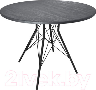 Обеденный стол Sheffilton SHT-TU2-1/ТТ 90 МДФ (черный муар/каменный уголь)