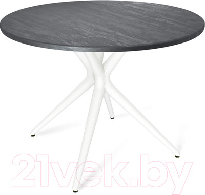 Обеденный стол Sheffilton SHT-TU30/TT 90 МДФ (белый/каменный уголь)