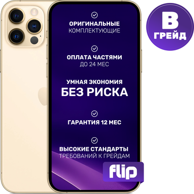Смартфон восстановленный Apple iPhone 12 Pro 256GB Flip Грейд B (золото)