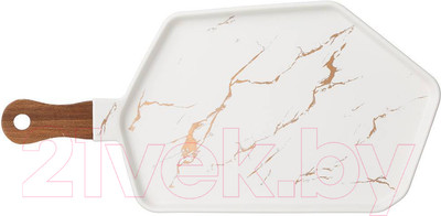 Менажница Lefard Золотой мрамор / 412-202 (белый)