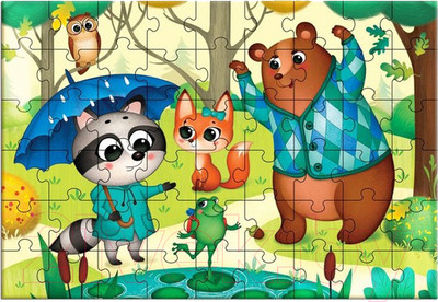 Пазл Puzzle Time В елочном шаре Веселые зверята / 4923774 (54эл)