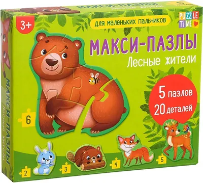 Развивающая игра Puzzle Time Макси-пазлы Лесные жители / 5378740