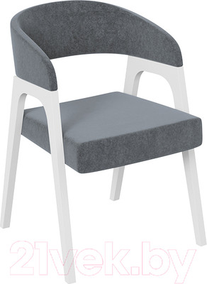 Стул ТриЯ Техас 1 W-101 (белый матовый/ткань 219 велюр Jercy Graphite)