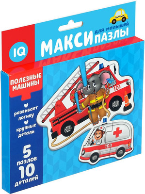 Развивающая игра Puzzle Time Макси-пазлы. Полезные машины / 4428280 (10эл)
