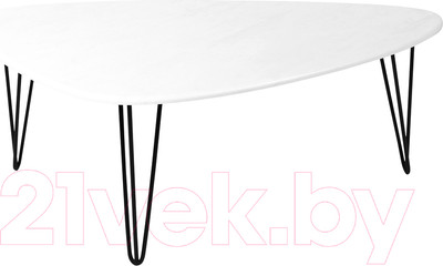 Журнальный столик Мебелик Престон (белый бетон/черный)