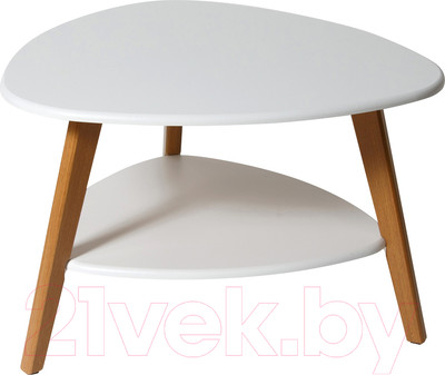 Журнальный столик Мебелик Бруклин (белый/дуб светлый)