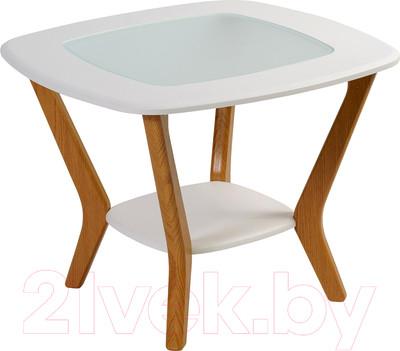 Журнальный столик Мебелик Мельбурн (дуб сонома/дуб сонома/стекло)