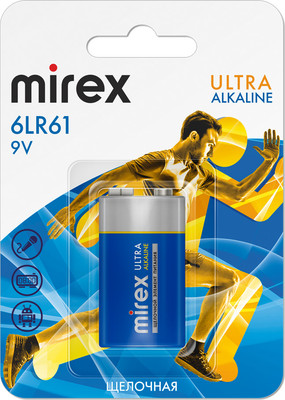 Батарейка Mirex 6LR61 9V / 23702-6LR6-E1