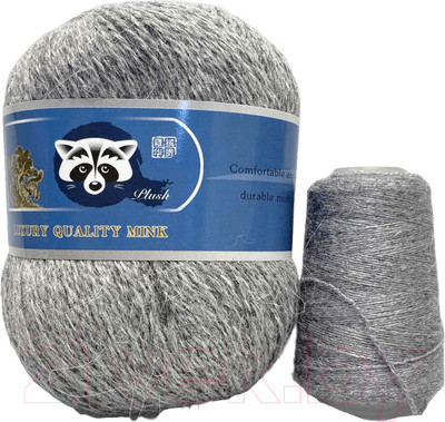 Пряжа для вязания ХоббиБум Пух Норки 833 (серебристый)