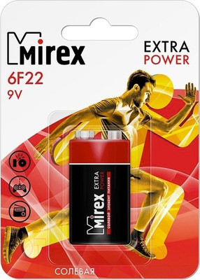 Батарейка Mirex 6F22 9V / 23702-6F22-E1