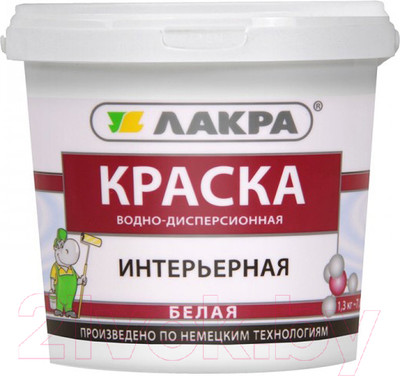 Краска Лакра Интерьерная (1.3кг, белый)